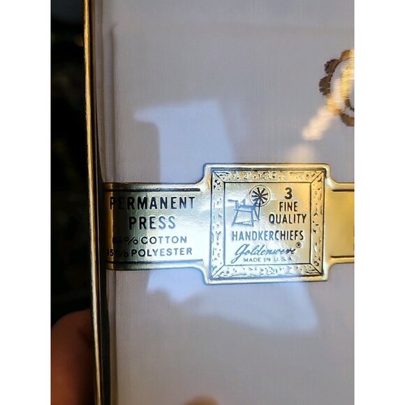 Vintage NOS Springmaid 3 Men's Monogrammed Handkerchiefs Goldenweve "E" "G" X 7 - Picture 6 of 11